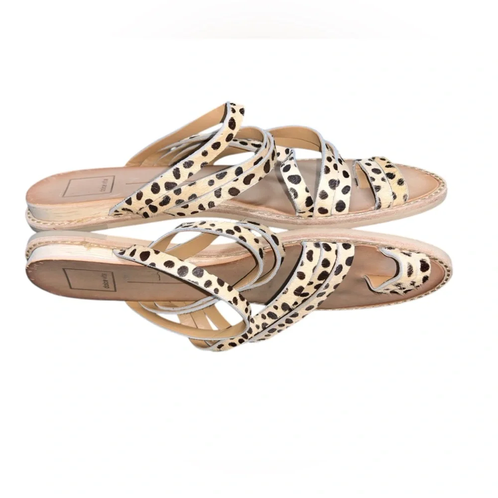 Dolce Vita Nelly Cheetah Calf Hair Slide Sandal Size 8.5 - Picture 3 of 5